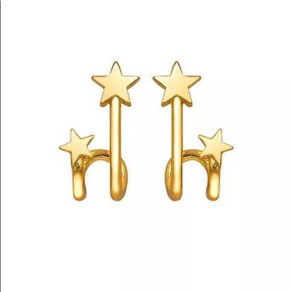 925 Sterling Silver Star Stud Earrings - Picture 2 of 2